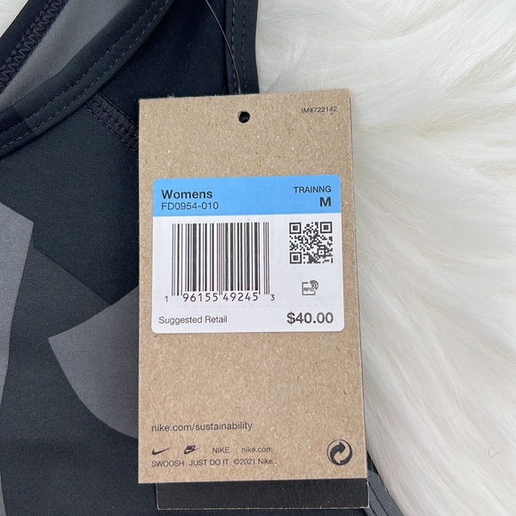 Nike Women's Pro Dri-Fit Cropped Training Tank Top - Black/Gray - New with tags - Picture 8 of 9